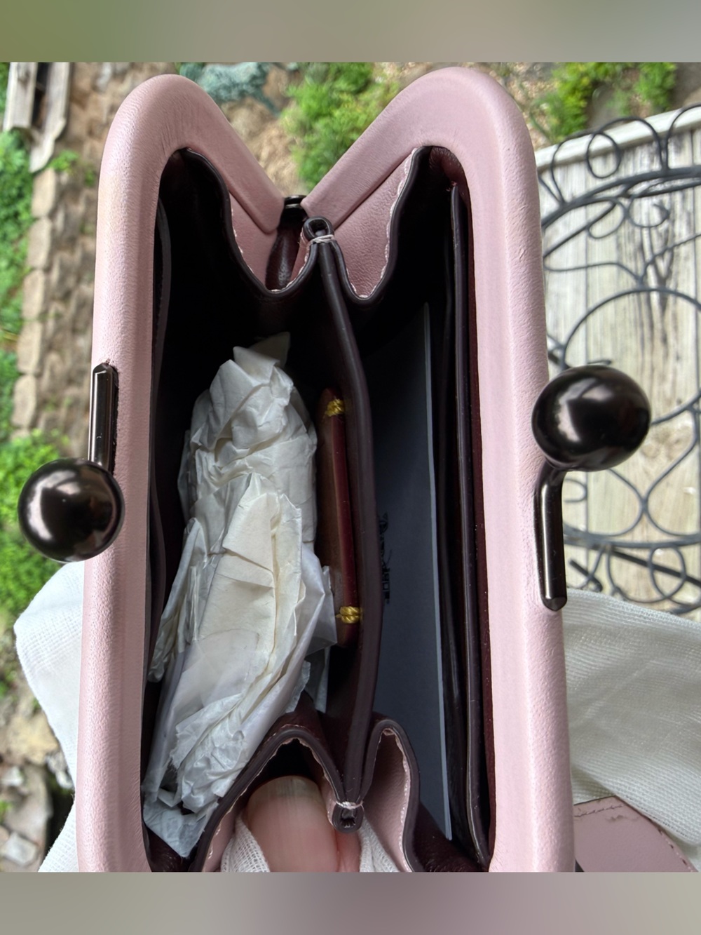 Coach 1941 Kisslock Coin Purse Pink Leather Coin Case Gunmetal Hardware - Picture 8 of 9